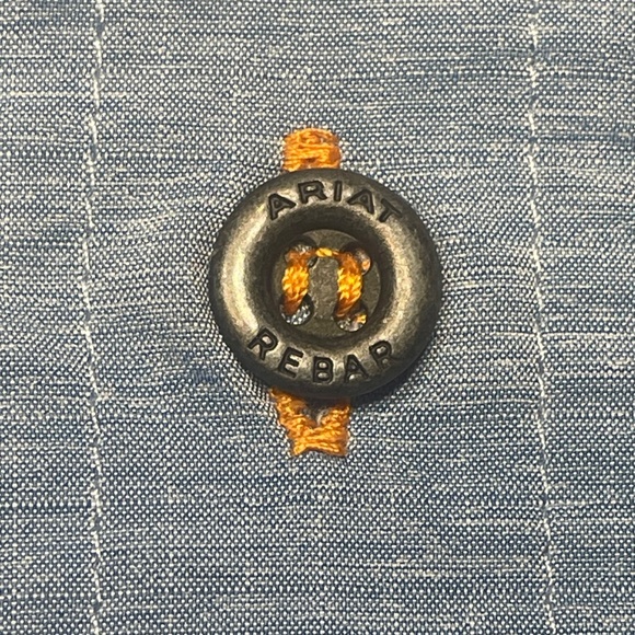 Ariat Rebar Made Tough VenTEK Dura Stretch Work Shirt XL Color Blue MINT!!! - Picture 7 of 16